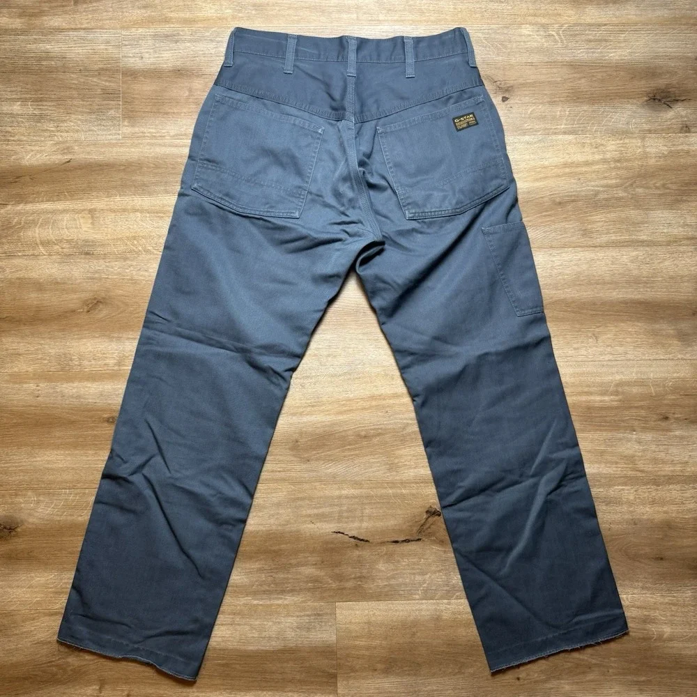 G-Star Raw Pants Mens 30x30 Blue Shortcut Union Button Fly Workwear Trousers